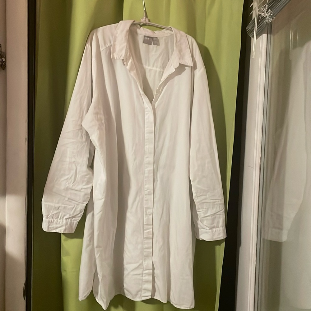 Plus size white ASOS shirt dress